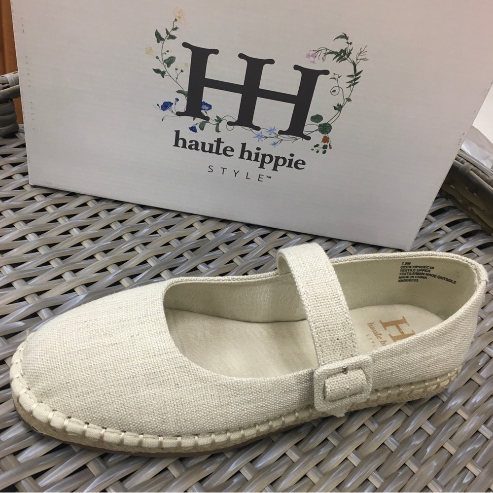 🤍Just Restocked 🤍Haute Hippie Ivory White Canvas Flat Espedrille Shoes🤍C